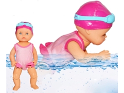 JILLIOPER Maravilla impermeable, muñeca nadadora a pilas, con piernas que se balancean y flota en el agua para divertirse en verano en cualquier lugar. Juguete 