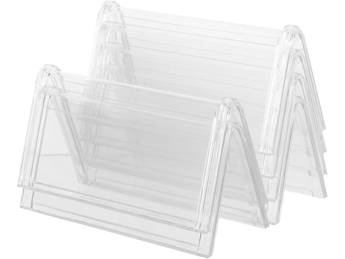 6 Soportes Transparentes De Doble Cara Para Placas De Identificación, Soporte De Escritorio Estable Para Placas De Reuniones.