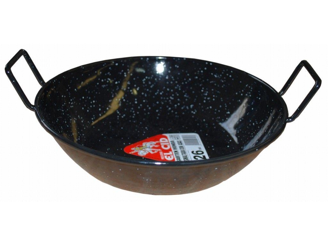 18 Cms Sarten Honda Esmaltada Negra Con 2 Asas,perol Para Migas