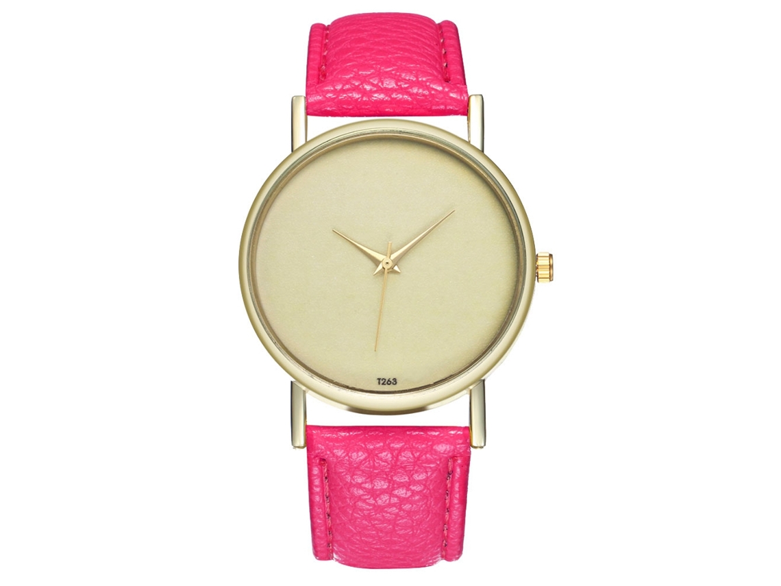 Reloj De Cuarzo Elegante Unisex Moda Casual Para Regalo (rojo Rosa)