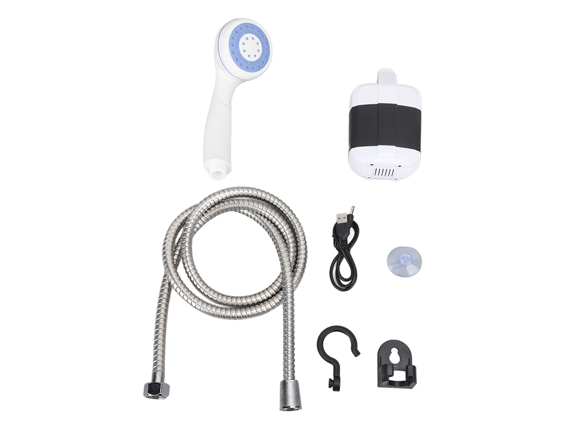 Cabezal de ducha recargable para camping con batería impermeable de 2400 mAh