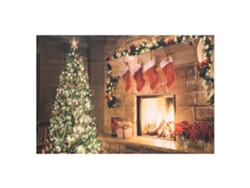 Tapiz Navideño Para Decoración De Pared, Ideal Para Dormitorio Y Sala De Estar. Manta Tejida De Fibra De Poliéster De 150x130 Cm.