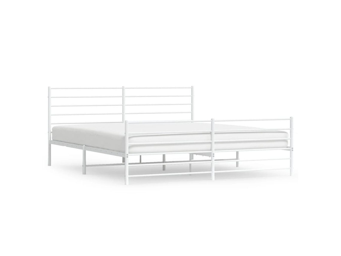 Maison Exclusive - Estructura Cama Sin Colchón Con Estribo Metal Blanco 200x200 Cm