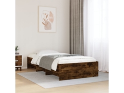 Estructura De Cama Sin Colchón Madera Roble Ahumado 90x190 Cm