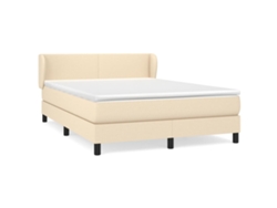 Maison Exclusive - Cama Box Spring Con Colchón Tela Color Crema 140x200 Cm