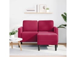 Sofá De 2 Plazas | Sofá De Salón | Sofá De Descanso Con Chaise Longue En Forma L Rojo Vino 125 Cm