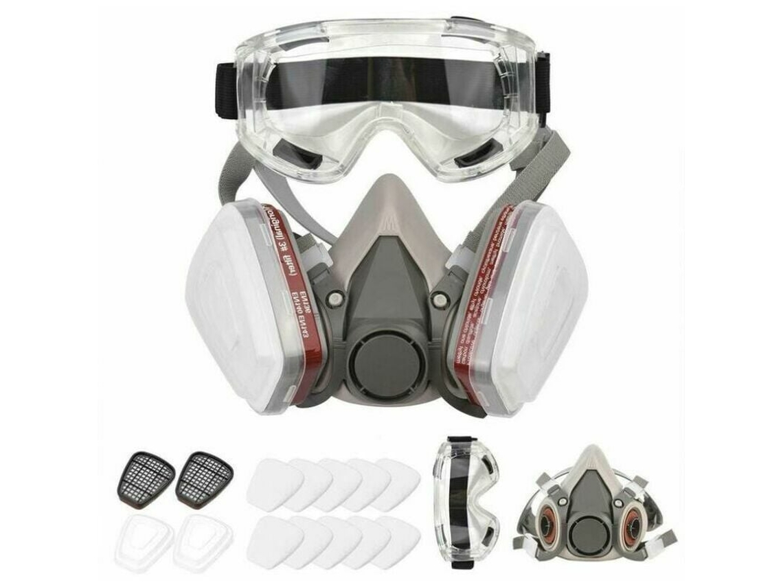 Respirador facial completo reutilizable, sellado y cómodo, de fácil transpiración, amplio rango de aplicaciones, protección profesional contra gases irritantes.