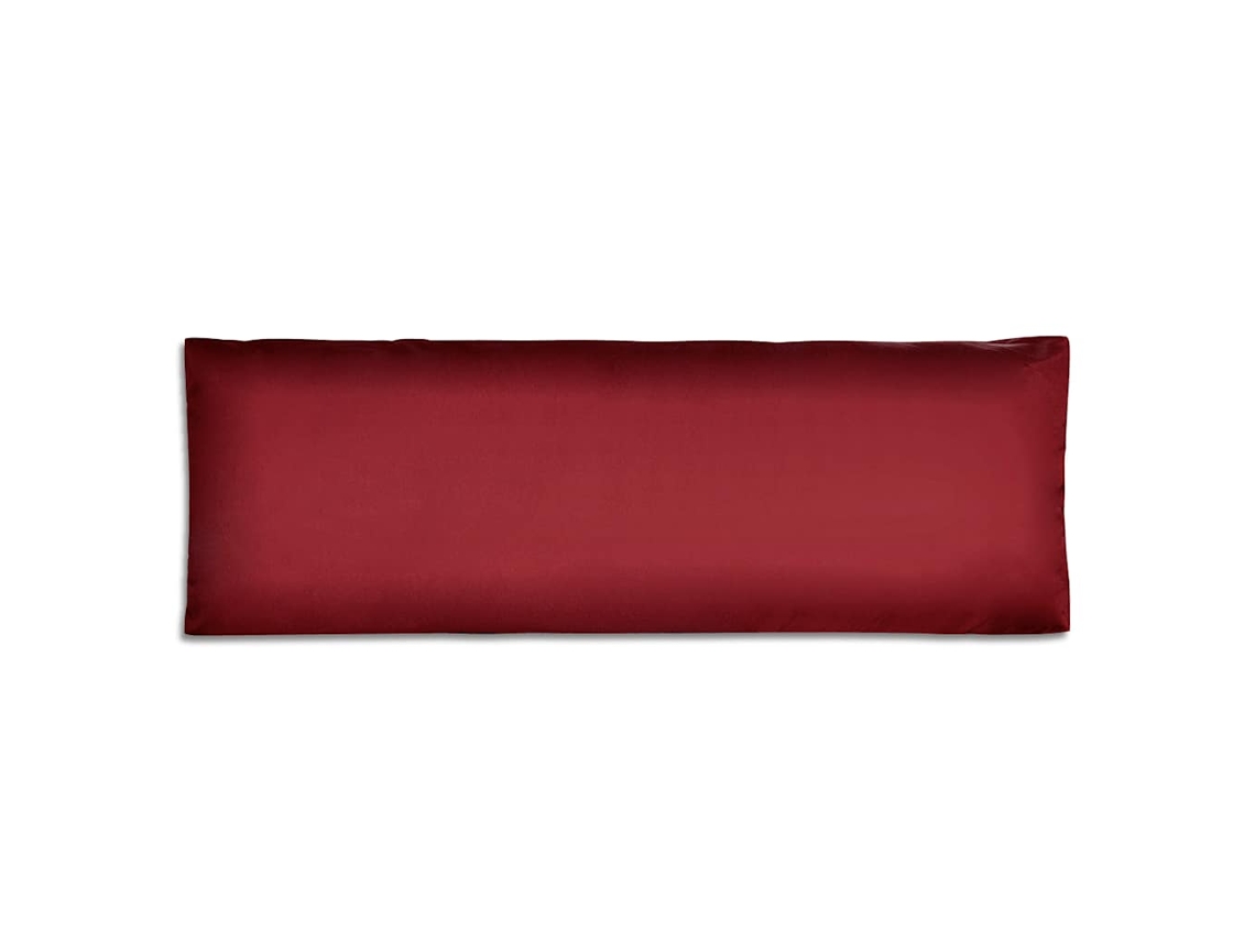 Cojín De Respaldo Tapizado Rojo Vino Tinto 120x40x10 Cm
