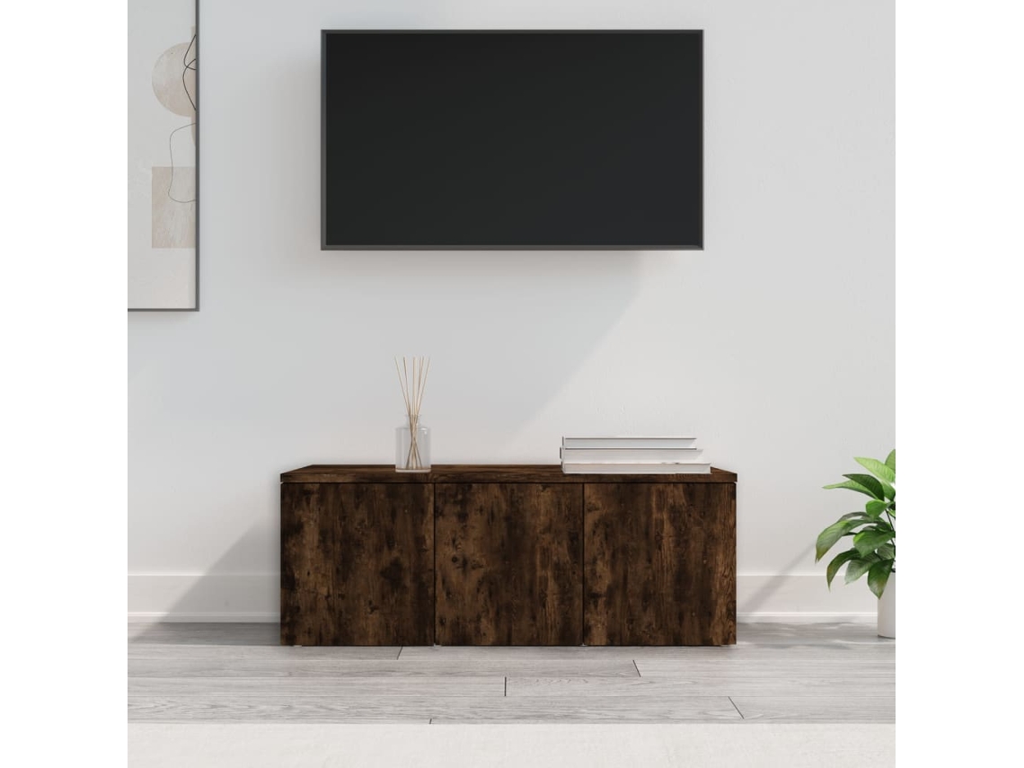 Mueble Tv 80 x 34 x 30cm Derivados de La Maderaroble Ahumado-Derivados