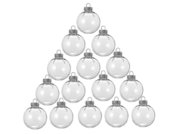 Juego de 15 bolas navideñas redondas y transparentes para rellenar y decorar tu árbol de Navidad. Hechas de plástico. Hengjian.