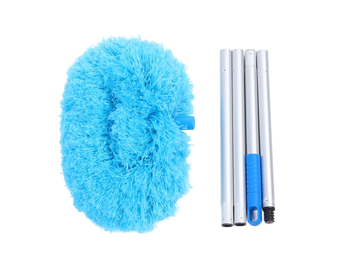 Cepillo De Limpieza Giratorio De 360° Con Mango Extensible De 140 Cm Para Techos Altos, Ventiladores Y Muebles - Azul