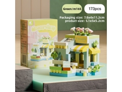 Juego de bloques de construcción MDUG para cafetería, heladería, floristería y restaurante (verde)