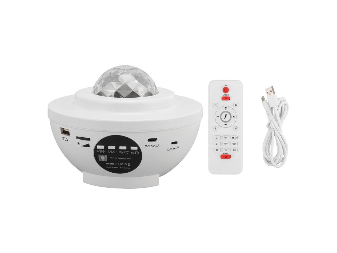 2026-proyector De Estrellas Con Control Remoto Y Altavoz Bluetooth Luz Nocturna Galáctica Usb Regalo Para Fiesta Cumpleaños Blanco