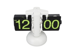 2026-reloj De Página Digital Retro Estilo Europeo Acero Inoxidable 304 Automático Mecánico Mesa Sala 12h Marco Blanco Números Verdes