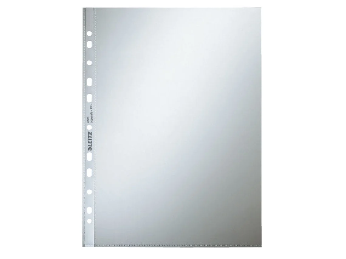 Leitz Prospekthülle Standard, A4, Pp, Glasklar, 0,08 mm Oben Offen, Dokumentenecht, Lochung Eurolochung Esselte Leitz (4770 00 02)