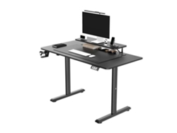 Escritorio grande para juegos Highlander, Acier, 2 monitores, mueble de oficina, 120 x 60 cm, negro, Ultradesk