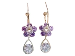 2026-aretes De Flor De Cristal Con Zirkonia Y Diamantes Simulados De Moda Premium