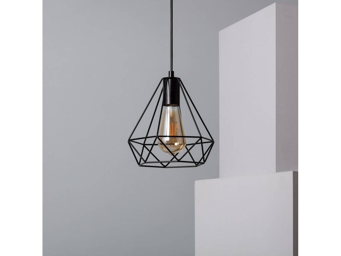 Lámpara de Suspensión LEDKIA (Negro - Metal - 125x20x20 cm)