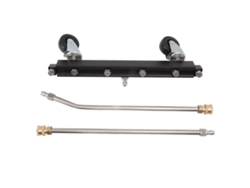 Limpiador de chasis para hidrolavadora de 4000 psi con 6 boquillas y funda extensible.
