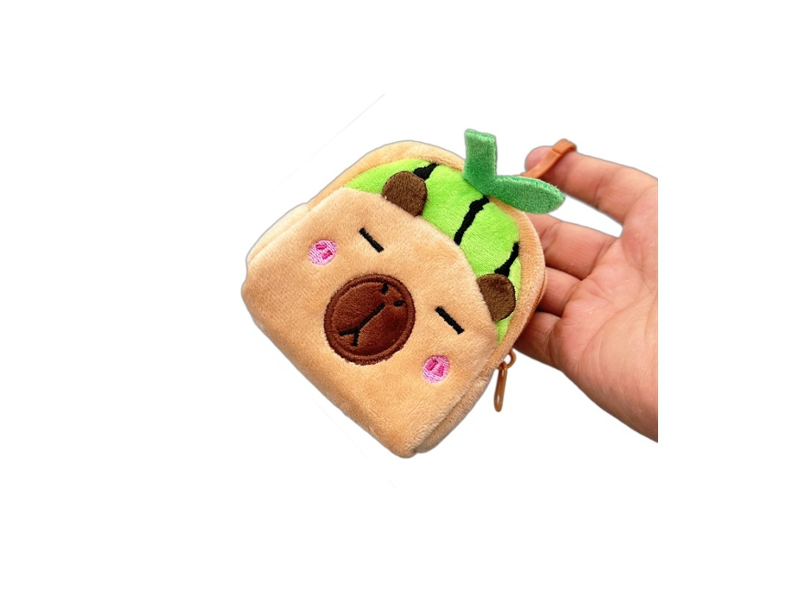 Cartera Capi Bar Pull de la serie Cartoon Fruit, colgante para monedas con forma de muñeco de peluche, ideal para pequeños regalos.