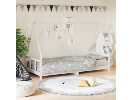 Estructura De Cama Infantil VIDAXL Blanco Madera (90x190 cm)