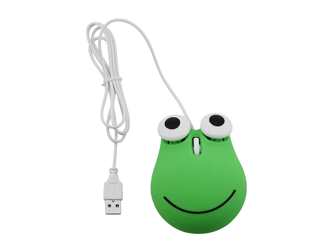 Rato Com Fio Usb Sapo Verde Adorável Design Ergonomico Animal Forma Para Laptop Pc