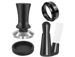 Apisonador de espresso con resorte de 51 mm, herramienta WDT y embudo dosificador (paquete de 3)