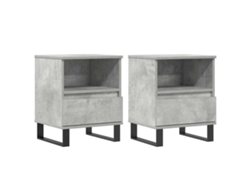 Conjunto de mesitas de noche de madera gris cemento, EXCLUSIVA MAISON