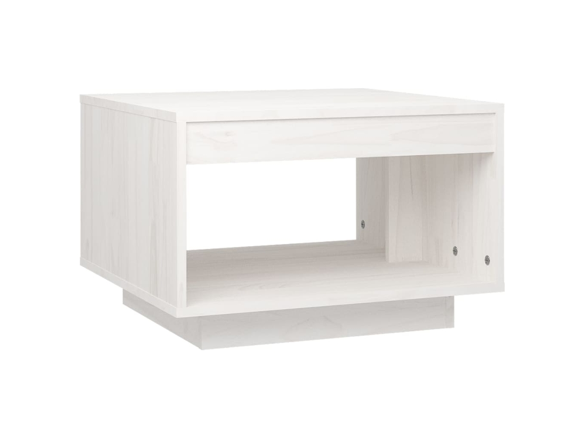 Maison Exclusive - Mesa De Centro De Madera Maciza De Pino Blanco 50x50x33,5 Cm