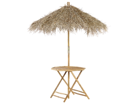 Mesa de jardín de madera de bambú clara/natural 85 cm BELIANI Molise