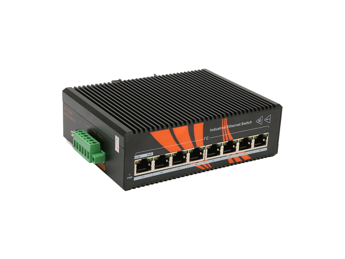 Switch Ethernet Industrial 8 Port Din Rail -40 A 75°c 12-58v Dc Rede Plug And Play