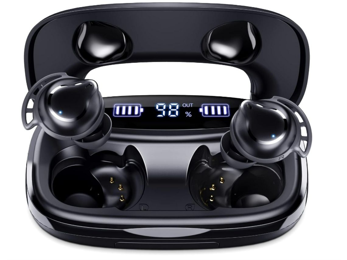 YEMAESRE Auriculares Bluetooth Sin Tiempo De Reproducción Reducción De Graves Profundos Impermeable Negro