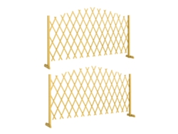 Valla de madera extensible, 2 paneles, jardín/terraza, natural, 180x30x103 cm
