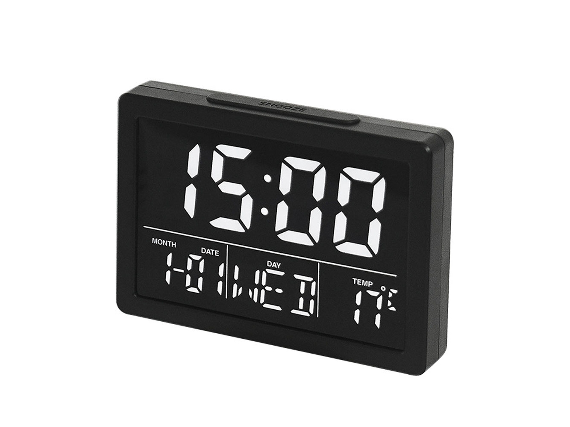 Reloj LED grande, reloj de cabecera simple y multifuncional NEVEANCE