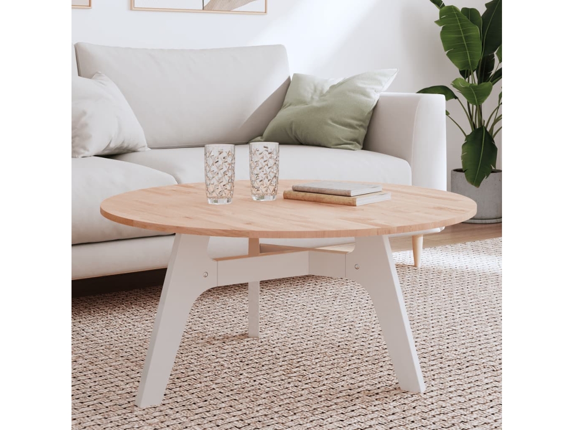 Tablero Escritorio | Superficie De Mesa | Tablero De Mesa Redondo De Madera Maciza De Haya Ø90x1,5 Cm Wsd52710