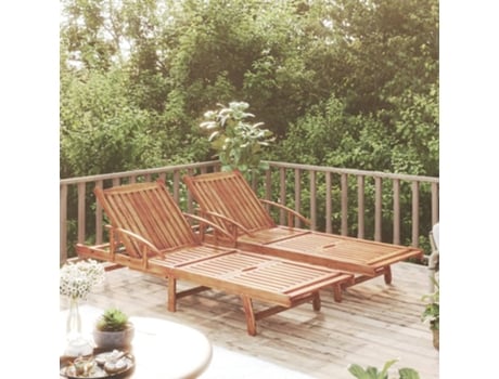 MAISON EXCLUSIVE Tumbonas de madera maciza de acacia 2 unidades