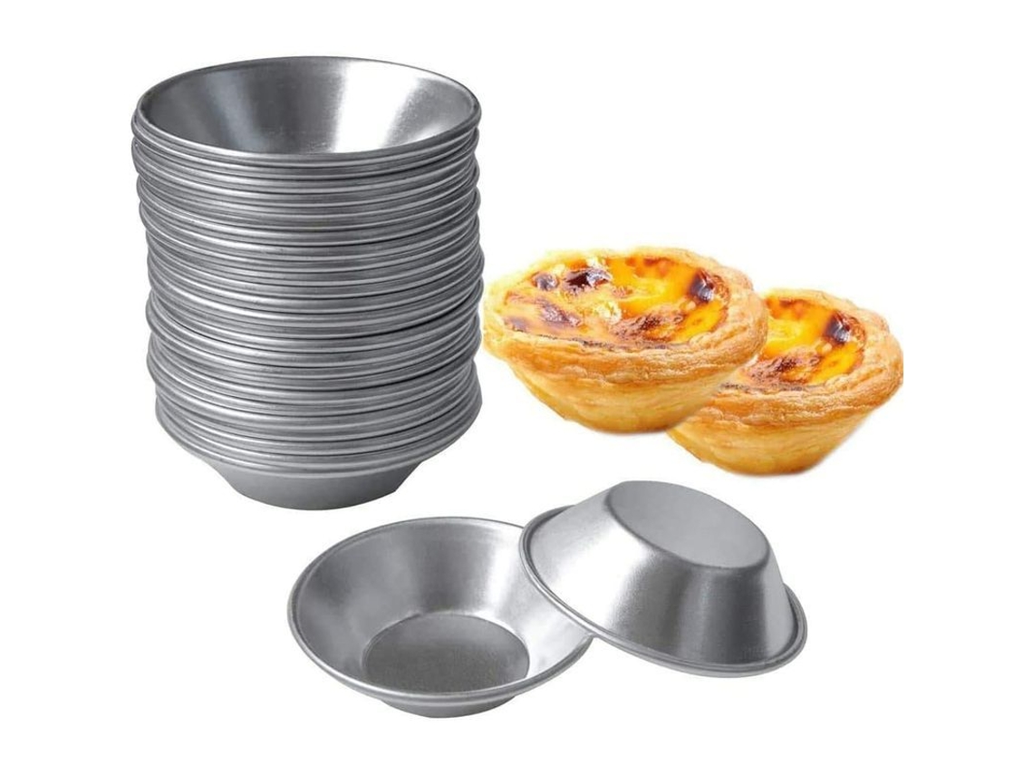 25 Moldes Pequeños Reutilizables De Aluminio Antiadherentes Para Tartaletas, Magdalenas Y Galletas.