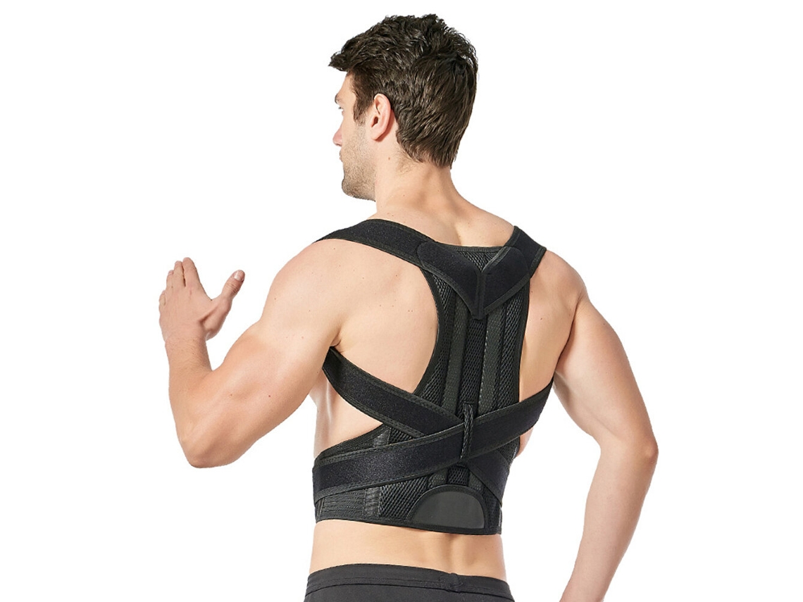 Preto 2xl Kaload Corretor Postura Suporte Lombar Respirável Cinta Costas Vertical Pescoço Ombros Ergonômico Escritório Viagens