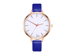 Reloj De Pulsera De Cuarzo Para Mujer Con Elegante Esfera Redonda, Color Azul.