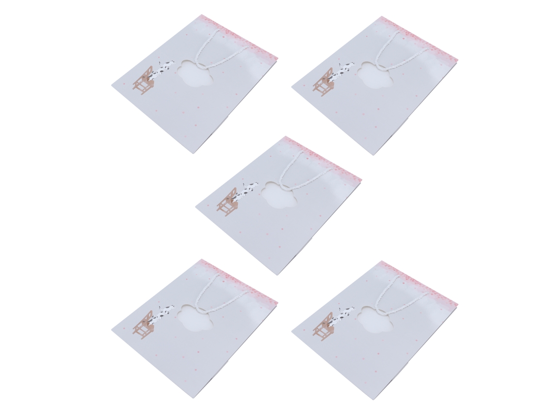 5 Bolsas De Regalo De Papel Con Estampado De Gato, Bolsa Portátil Para Regalos Y Compras.
