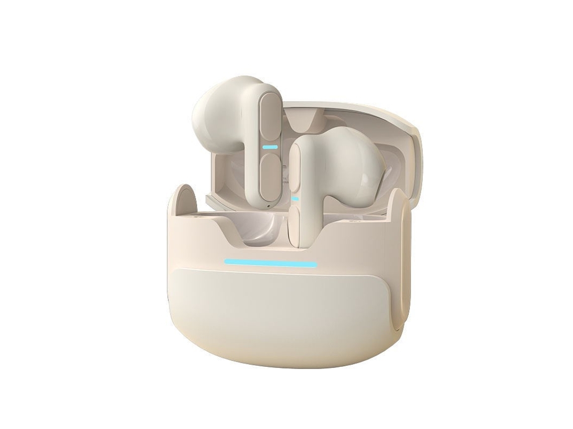 YEMAESRE Auriculares Bluetooth Universales LED Estéreo Función Inalámbrica Modo Juego Beige
