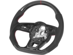 Volante de fibra de carbono y cuero napa con diseño de competición para RS3 S4 S5 2017+, base plana SFUSHOS