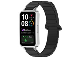Bracelete Para Huawei Band 10 / 9 / 8 - Silicone Magnético Bicolor Preta