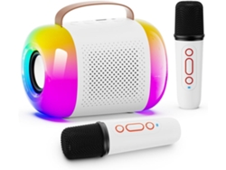 Mini Máquina De Karaoke Altavoz Bluetooth Portátil Con 2 Micrófonos Sin Hilo Y Luces Led Coloridas Adecuado Para Niños De 3 A 11 Años Yemaesre