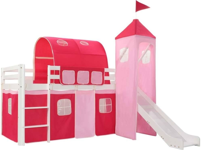 vidaXL Estructura de cama infantil con tobogán y escalera pino 208x230cm