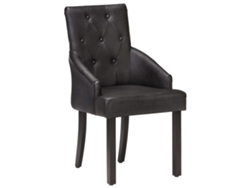 Maison Exclusive - Cadeiras De Jantar 6 Pcs Couro De Cabra Genuíno Preto