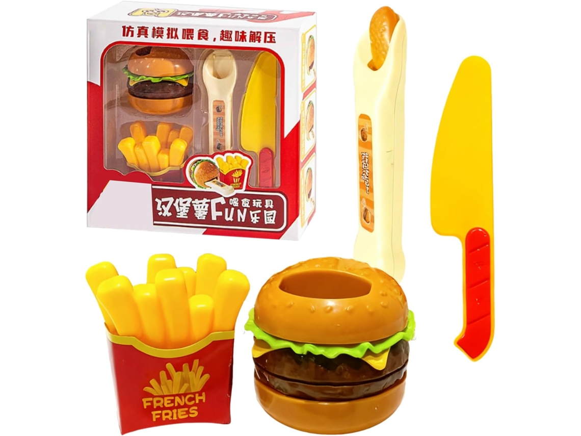 Juego de comida rápida | Comedero automático extraíble | Juego educativo de comida | Ki Vayotoy