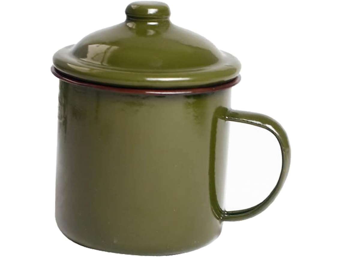 Taza De Esmalte Militar Retro De 12 Cm, Verde Militar, Taza De Té De Esmalte Ligera Y