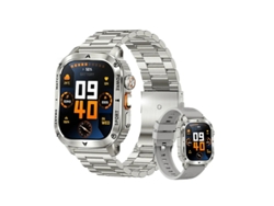 Linterna para reloj inteligente Bestvite Ak80 con batería grande de 400 mAh (plateada)