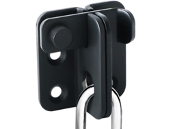 Cerradura para puerta corredera con pestillo y candado, acero inoxidable negro mate, antirrobo, 40x45 mm
